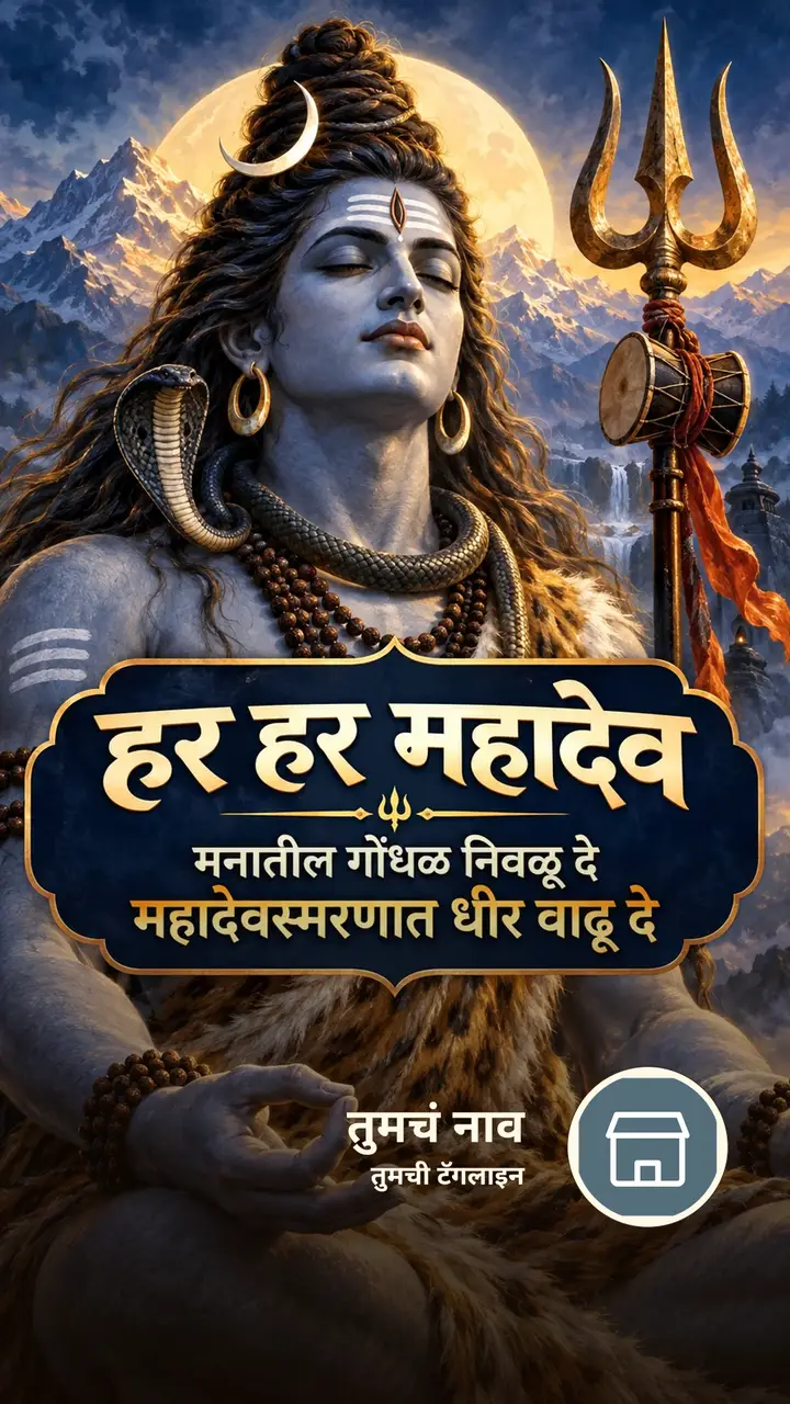 हर हर महादेव - मनातील गोंधळ निवळू दे - Bhakti Image, शिव