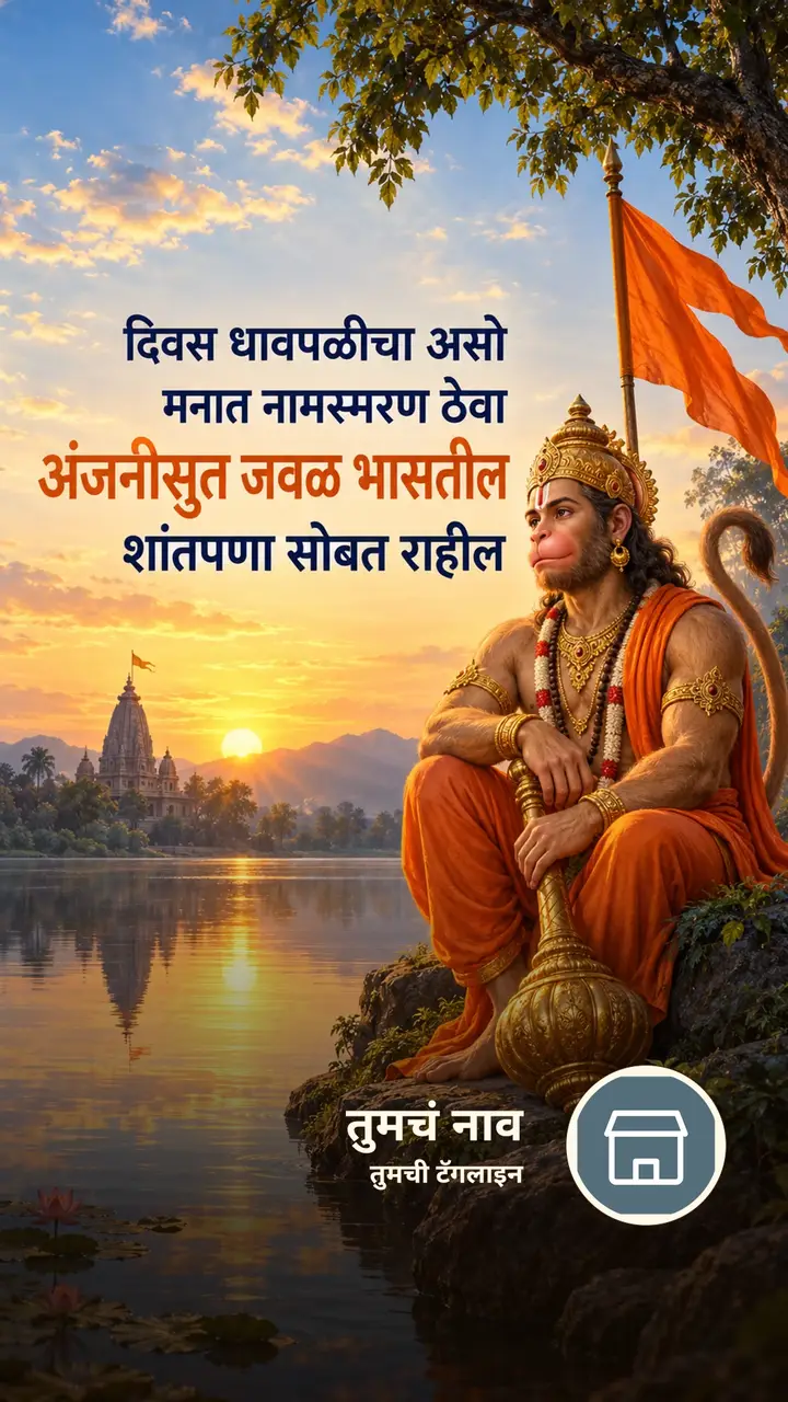दिवस धावपळीचा असो - Bhakti Image, हनुमान