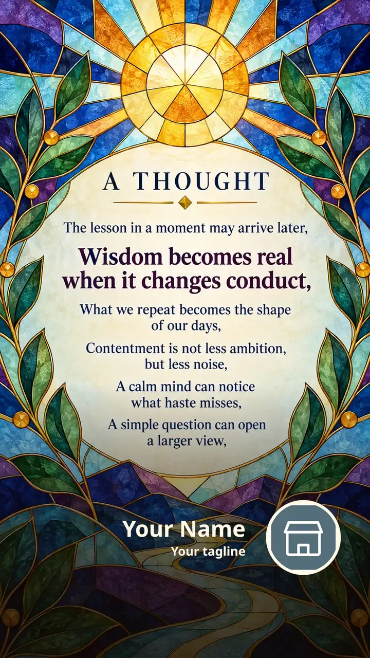 A THOUGHT - The lesson in a moment may arrive later, - Wisdom becomes - Quote Image, Lotus, Nature
