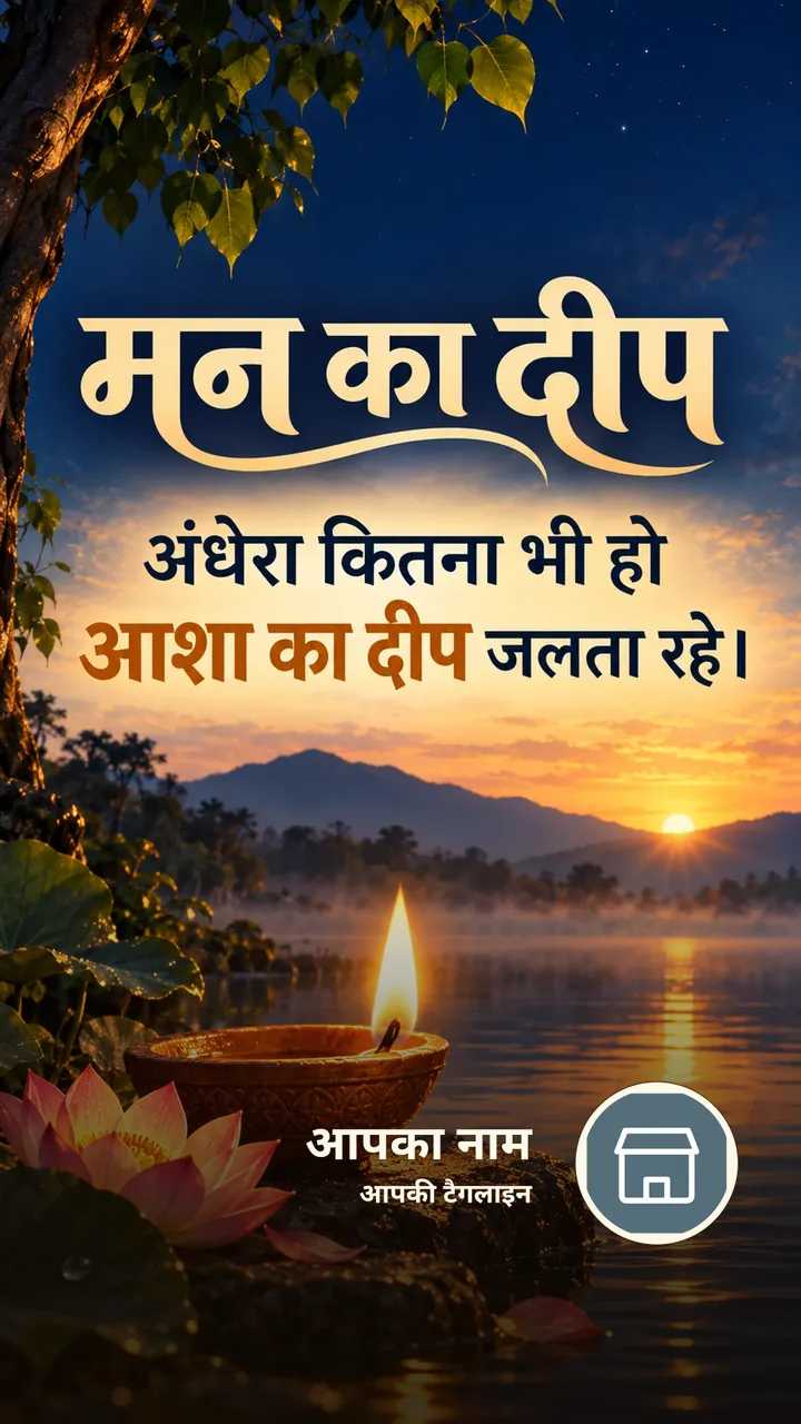 मन का दीप - Suvichar Image, फूल, दीया