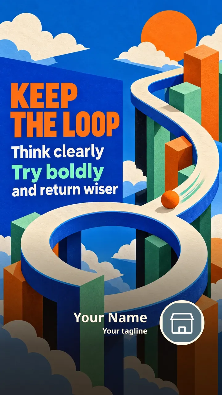 KEEP THE LOOP - Motivational Image, Mountains, Sky