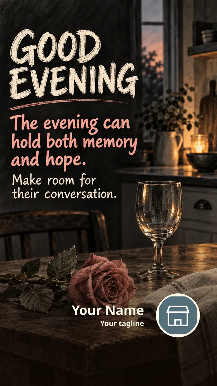 GOOD EVENING - The evening can hold both memory and hope. - Good Evening Image