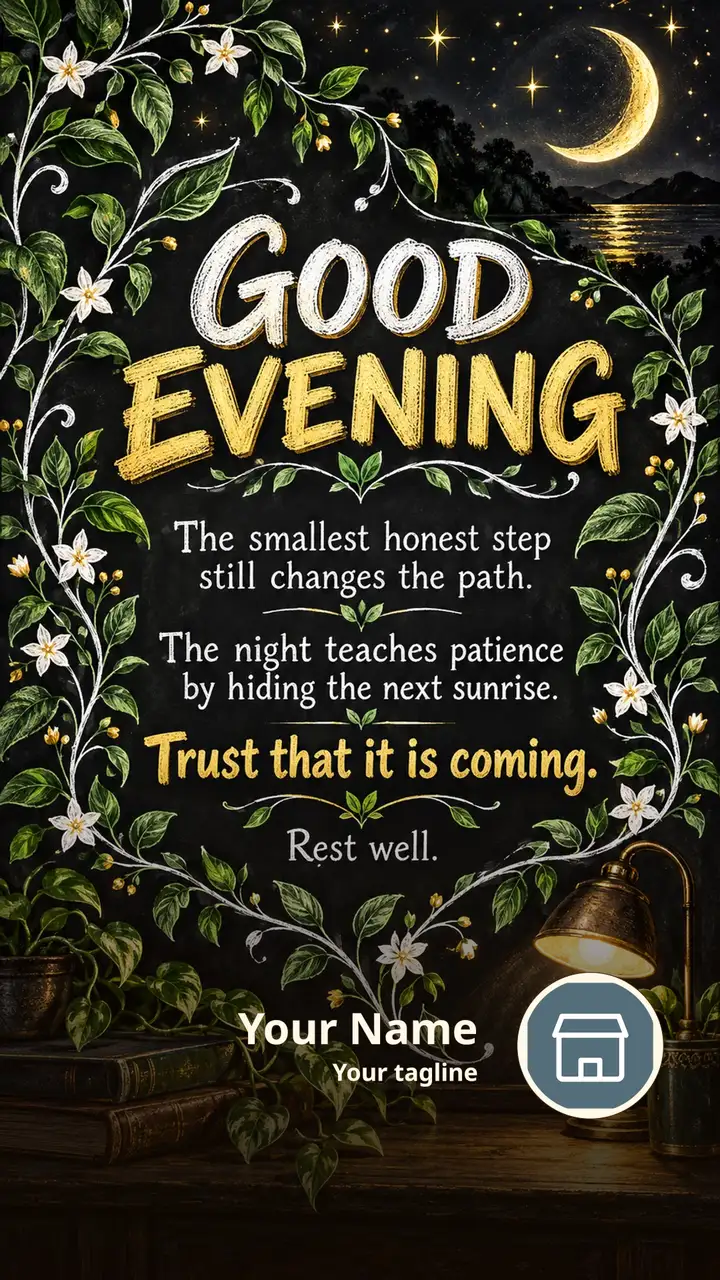 GOOD EVENING - The smallest honest step still changes the path. - The - Good Evening Image