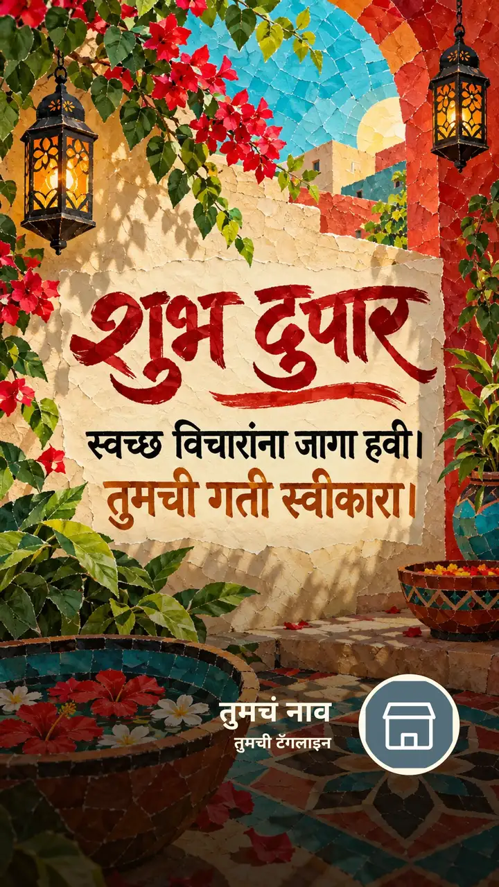 शुभ दुपार - स्वच्छ विचारांना जागा हवी। - तुमची गती - Shubh Dupar Image