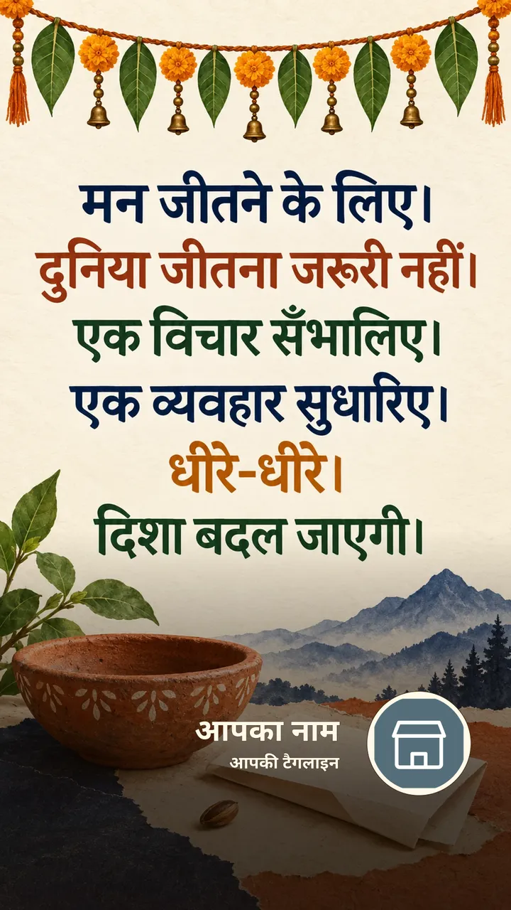 मन जीतने के लिए। - Suvichar Image, पहाड़