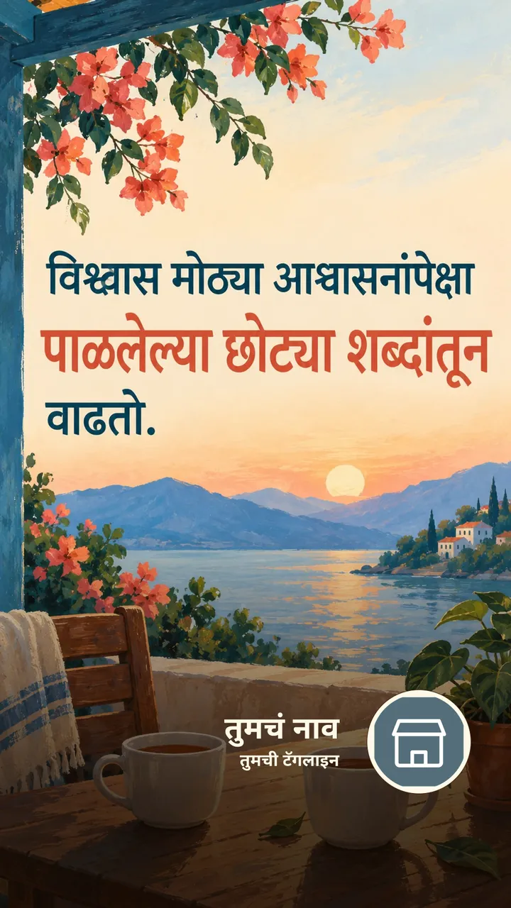 विश्वास मोठ्या आश्वासनांपेक्षा - Suvichar Image, निसर्ग