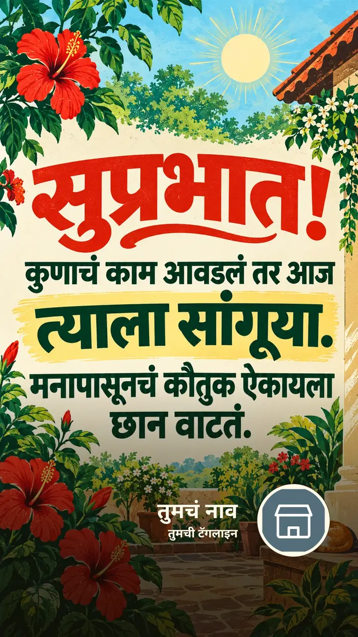 सुप्रभात! - कुणाचं काम आवडलं तर आज - Shubh Sakal Image, फुलं, निसर्ग