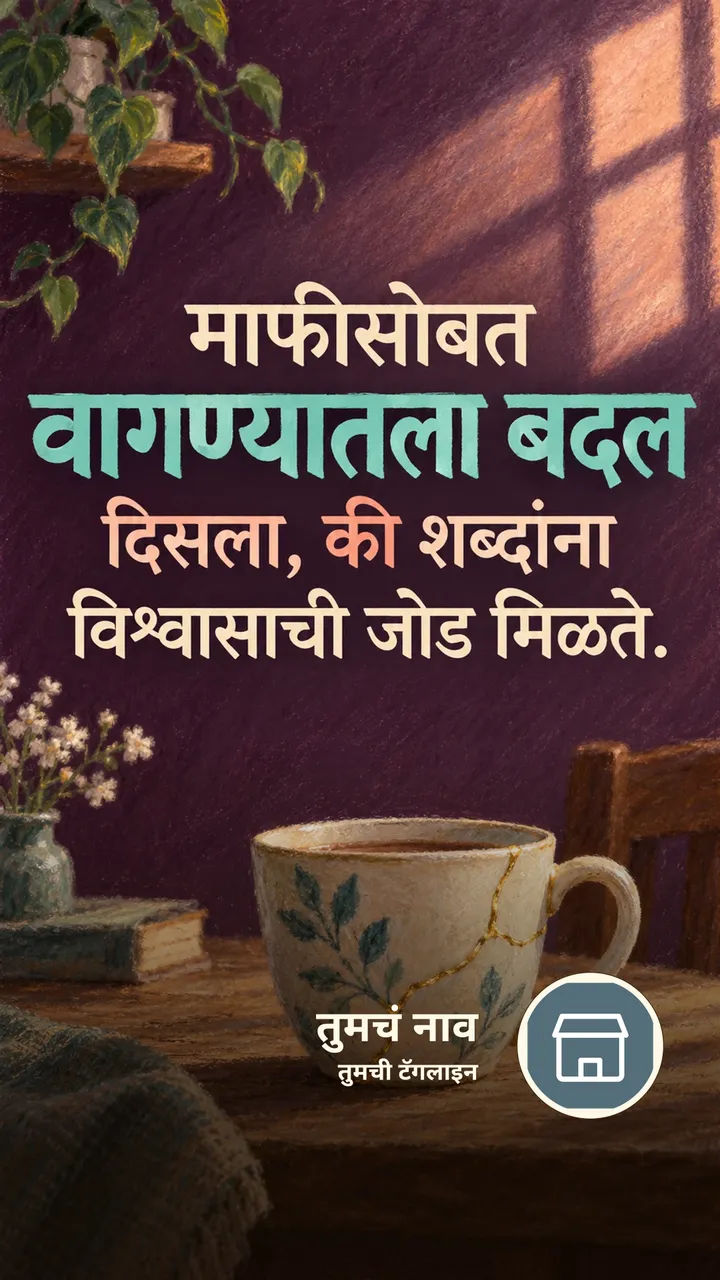 माफीसोबत वागण्यातला बदल - Suvichar Image, निसर्ग