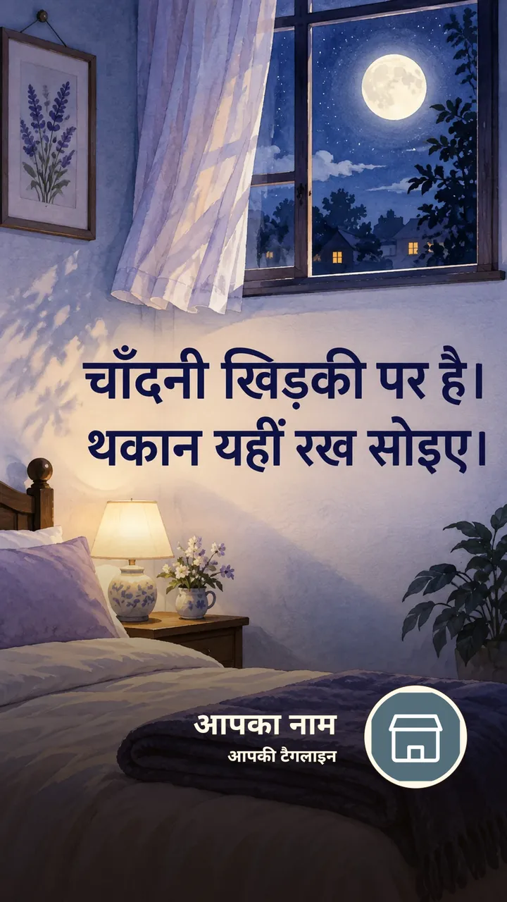 चाँदनी खिड़की पर है। - Shubh Ratri Image, चाँद