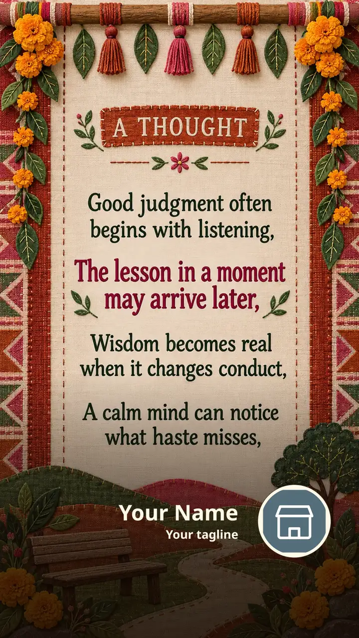 A THOUGHT - Good judgment often begins with listening, - Quote Image, Lotus, Nature