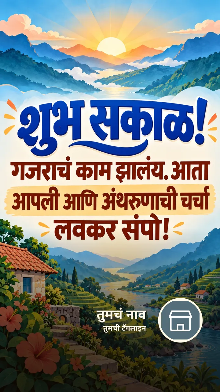शुभ सकाळ! - गजराचं काम झालंय. आता - Shubh Sakal Image, सूर्योदय, डोंगर, नदी
