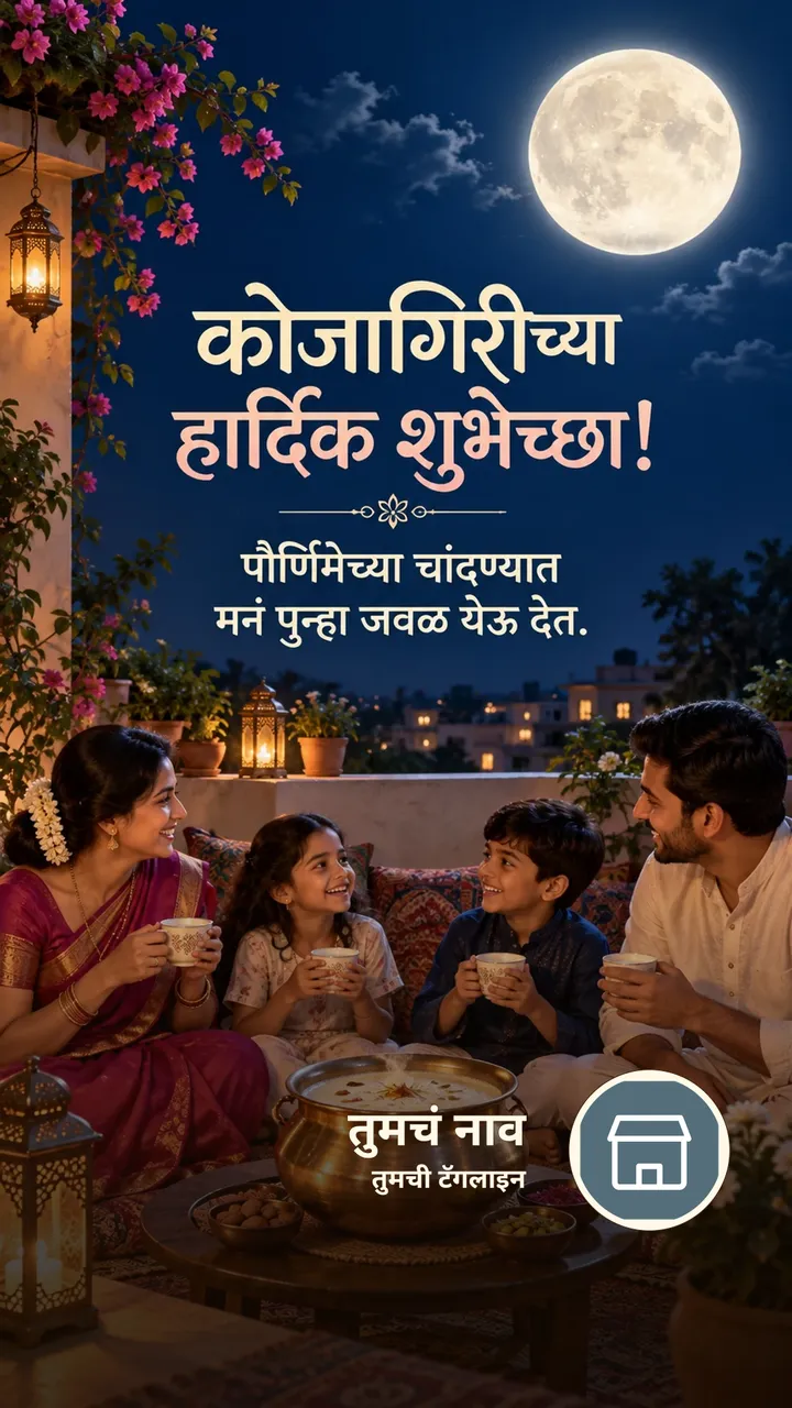 कोजागिरीच्या हार्दिक शुभेच्छा! - Festival Image, दिवा, कुटुंब