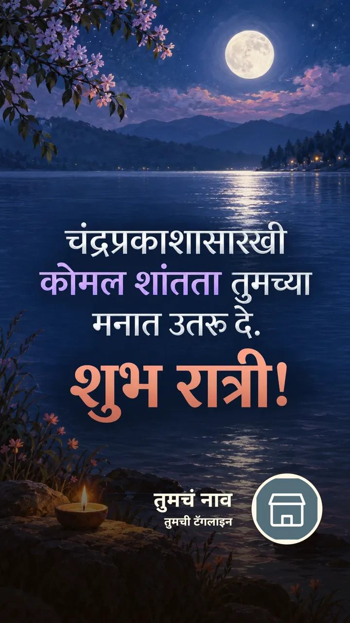 चंद्रप्रकाशासारखी - Shubh Ratri Image, फुलं, नदी, चंद्र