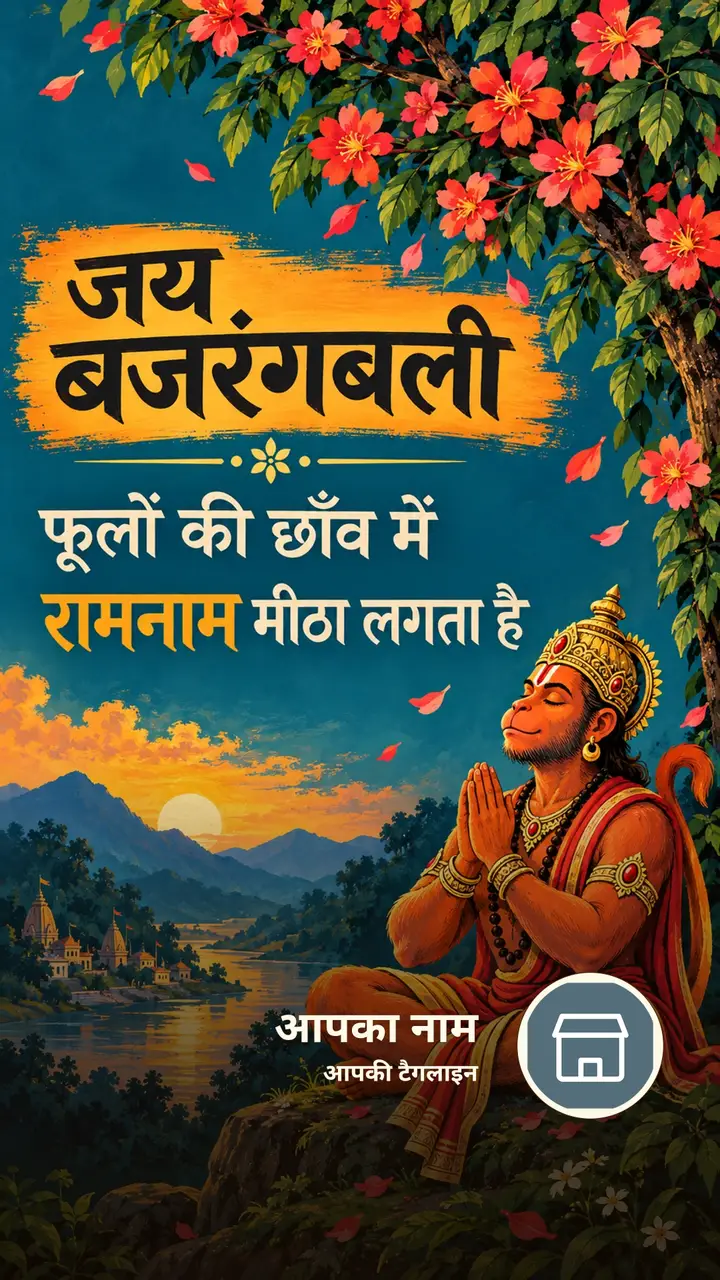 जय बजरंगबली - फूलों की छाँव में - Bhakti Image, हनुमान