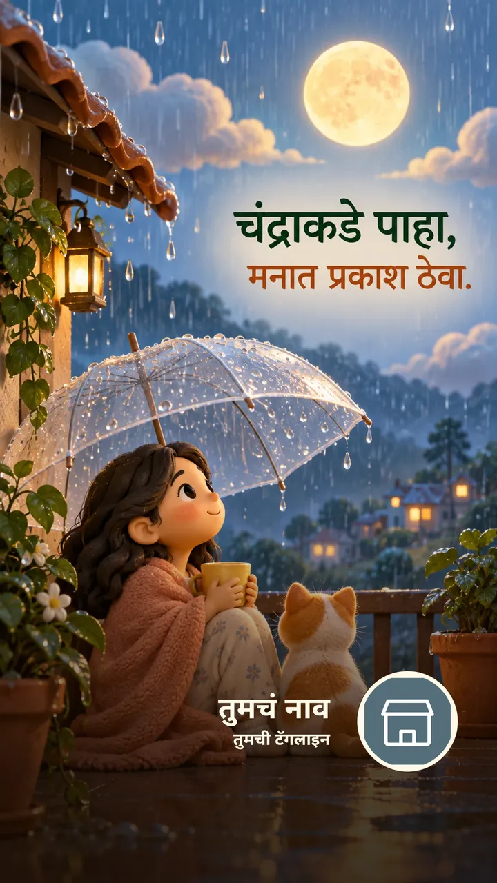 चंद्राकडे पाहा, - Shubh Ratri Image, पाऊस, चंद्र