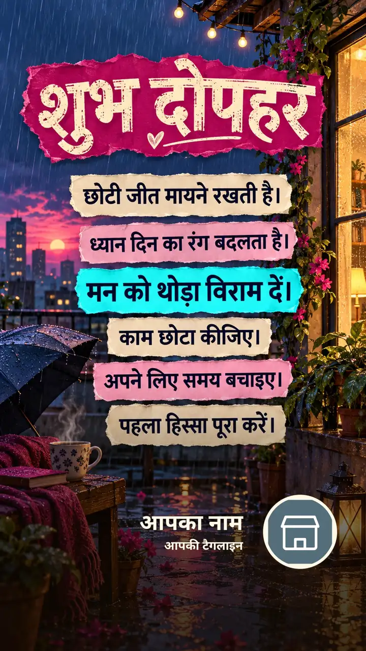 शुभ दोपहर - छोटी जीत मायने रखती है। - ध्यान दिन का रंग - Dopahar Image