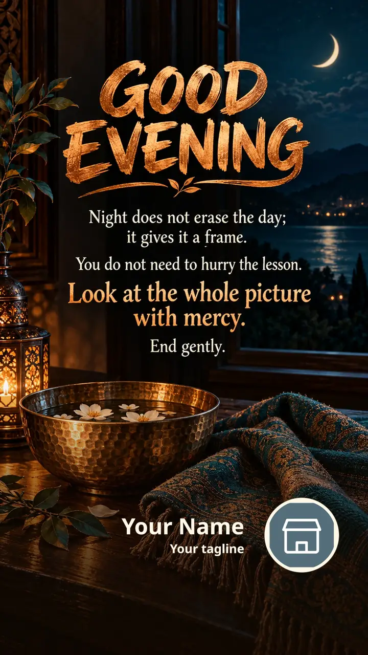 GOOD EVENING - Night does not erase the day; it gives it a frame. - Good Evening Image