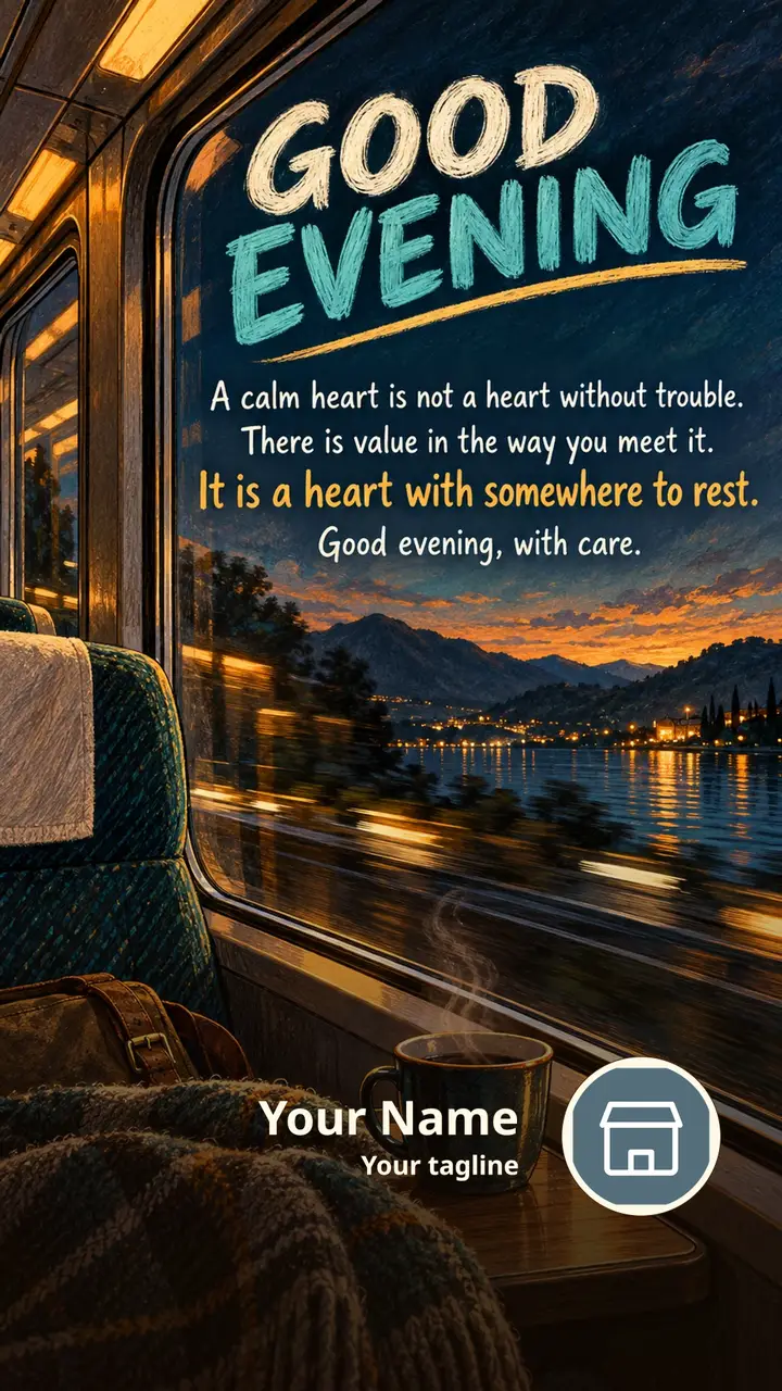GOOD EVENING - A calm heart is not a heart without trouble. - Good Evening Image