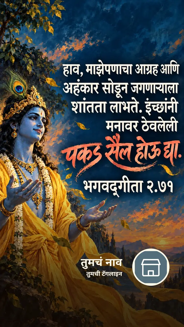 हाव, माझेपणाचा आग्रह आणि अहंकार सोडून - Bhakti Image, कृष्ण