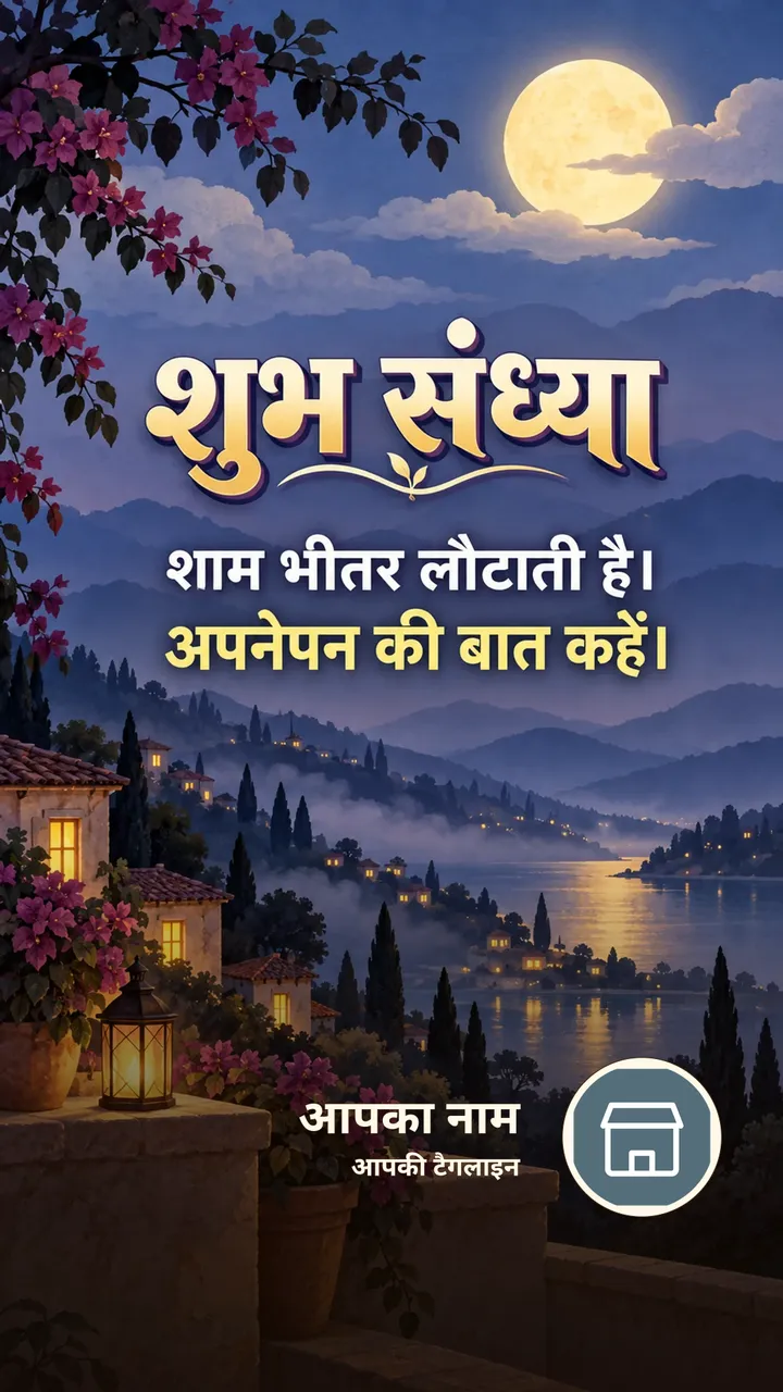 शुभ संध्या - शाम भीतर लौटाती है। - अपनेपन की बात कहें। - Sandhya Image
