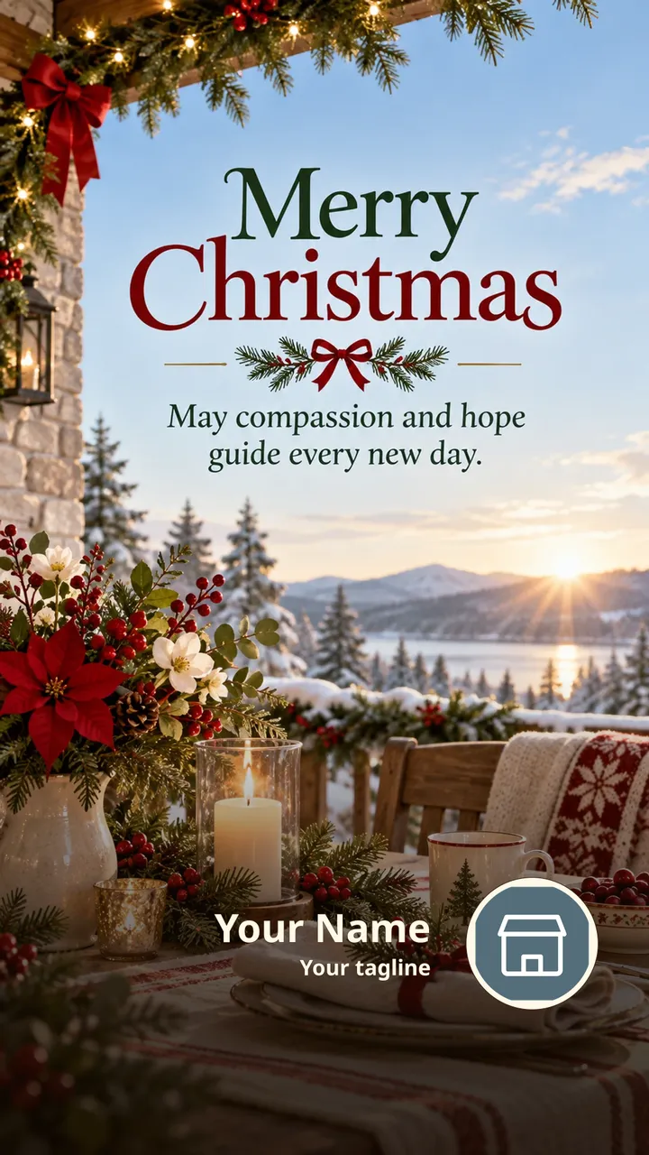 Merry Christmas - May compassion and hope - Festival Image, Flowers, Nature