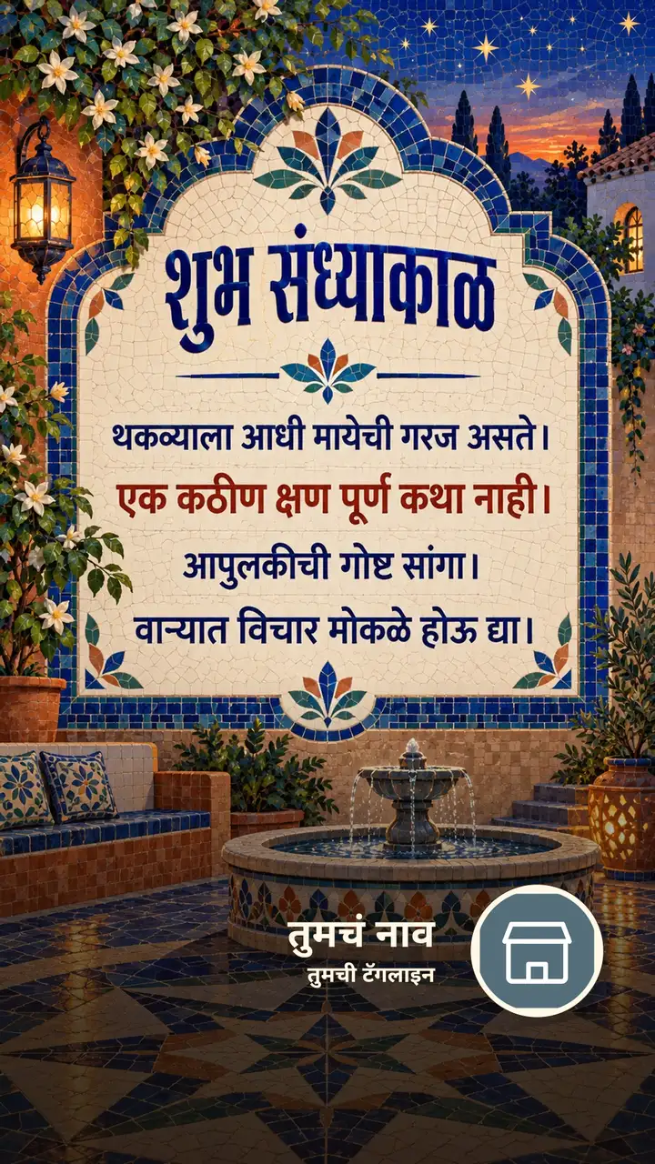 शुभ संध्याकाळ - थकव्याला आधी मायेची गरज असते। - एक कठीण क्षण पूर्ण - Sandhyakal Image