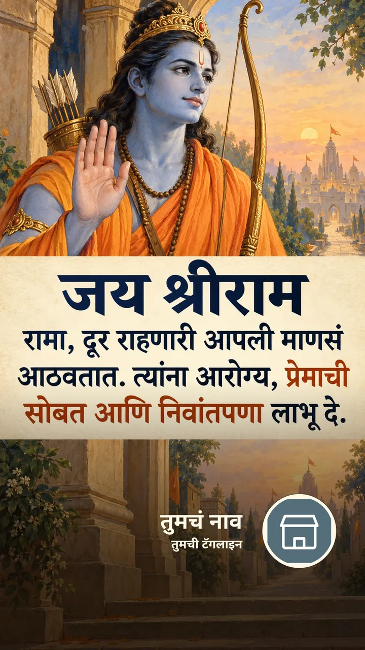 जय श्रीराम - रामा, दूर राहणारी आपली माणसं - Bhakti Image, फुलं, नदी, आकाश, राम