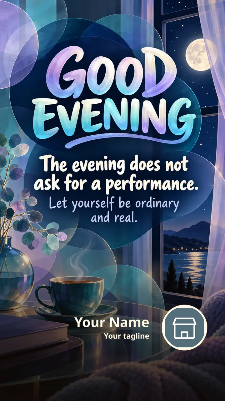 GOOD EVENING - The evening does not ask for a performance. - Good Evening Image