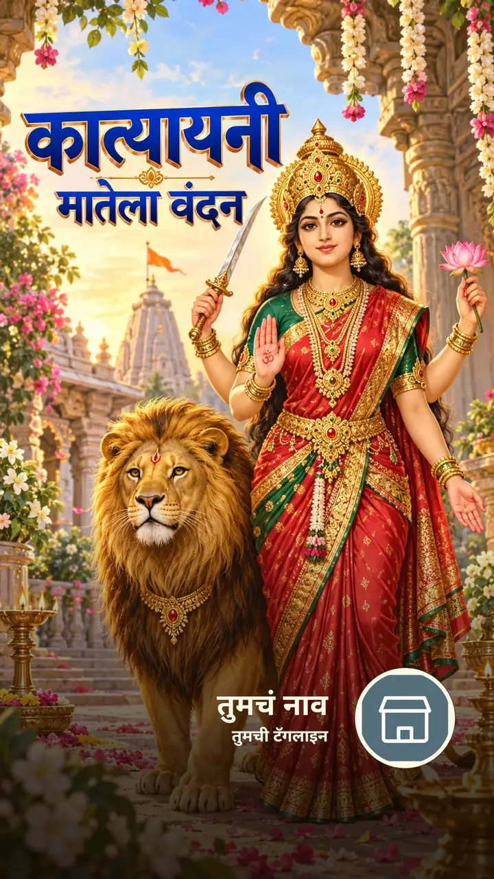 कात्यायनी मातेला वंदन - Bhakti Image, फुलं, कमळ, दुर्गा