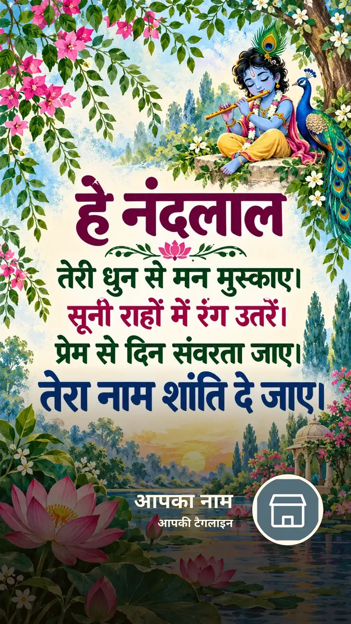 हे नंदलाल - Bhakti Image, फूल, कमल, नदी, कृष्ण
