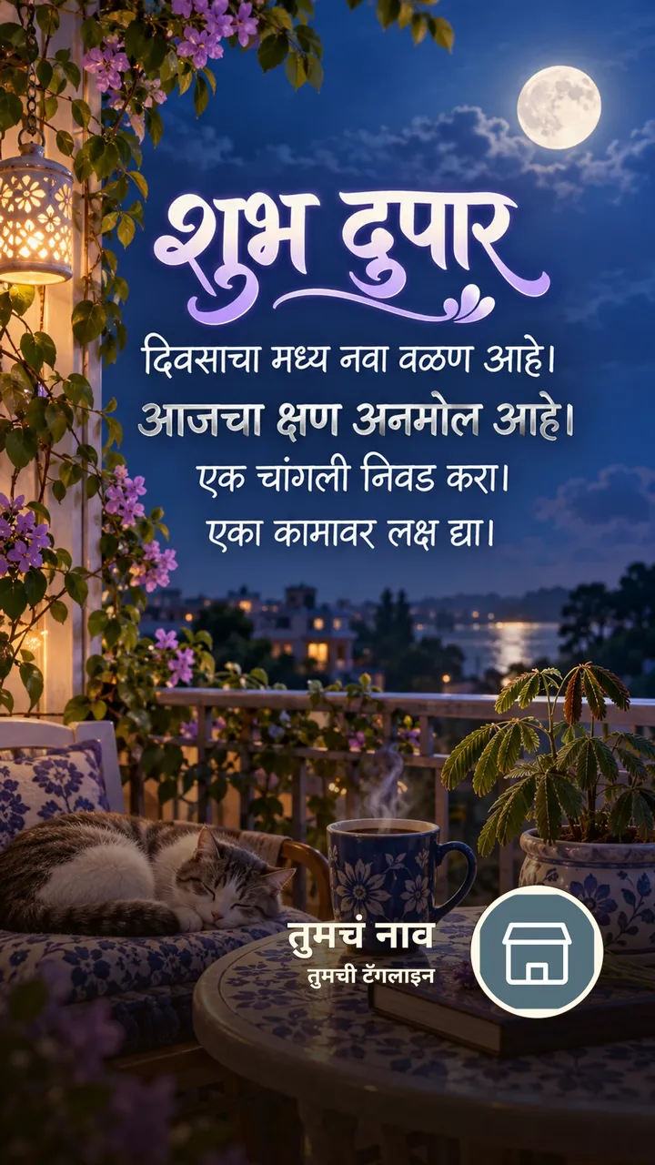 शुभ दुपार - दिवसाचा मध्य नवा वळण आहे। - आजचा क्षण अनमोल - Shubh Dupar Image
