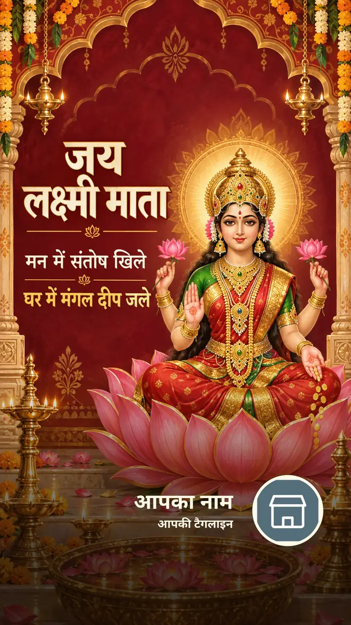 जय लक्ष्मी माता - मन में संतोष खिले - Bhakti Image, कमल, लक्ष्मी