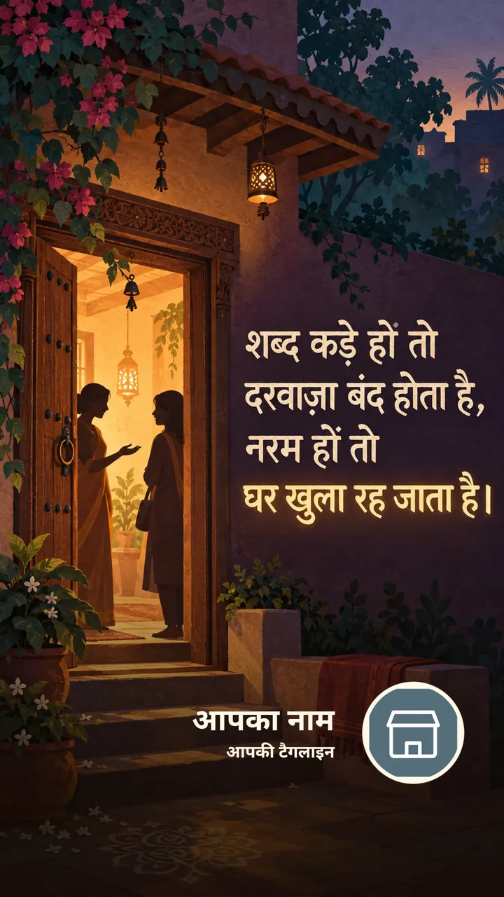 शब्द कड़े हों तो - Suvichar Image, गाँव, दोस्त