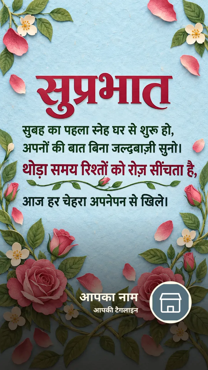सुप्रभात - सुबह का पहला स्नेह घर से शुरू हो, - Suprabhat Image, फूल, गुलाब, प्रकृति