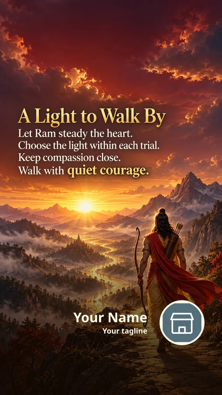 A Light to Walk By - Devotional Image, Sky, Ram
