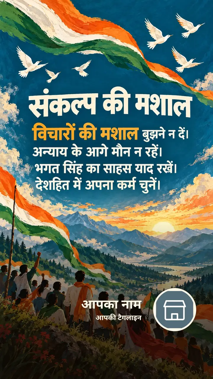 संकल्प की मशाल - Festival Image, प्रकृति, पहाड़, आसमान, पक्षी