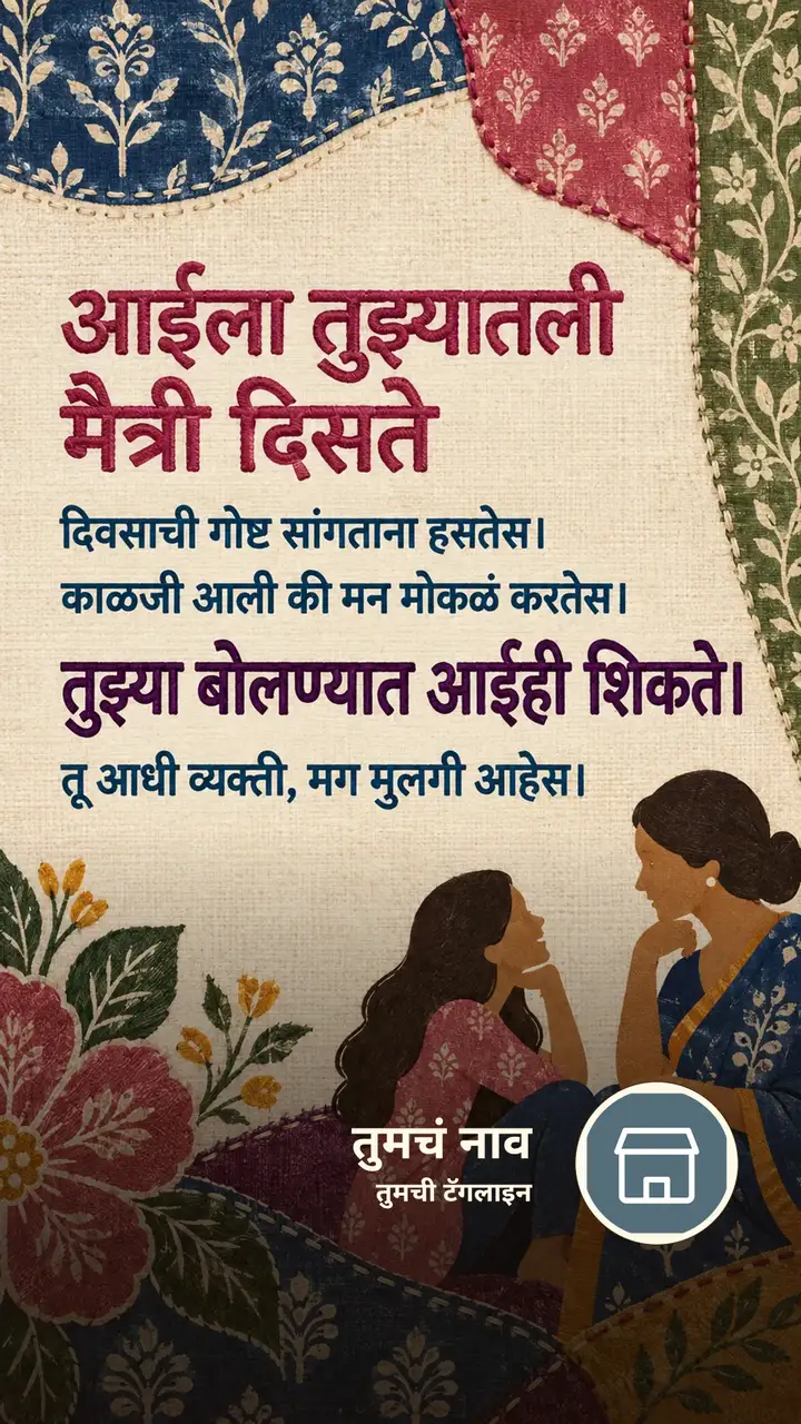 आईला तुझ्यातली मैत्री दिसते - Festival Image, फुलं, कुटुंब, आई