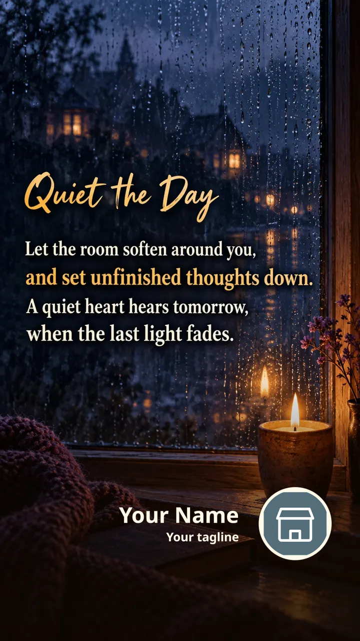 Quiet the Day - Good Night Image, Candle