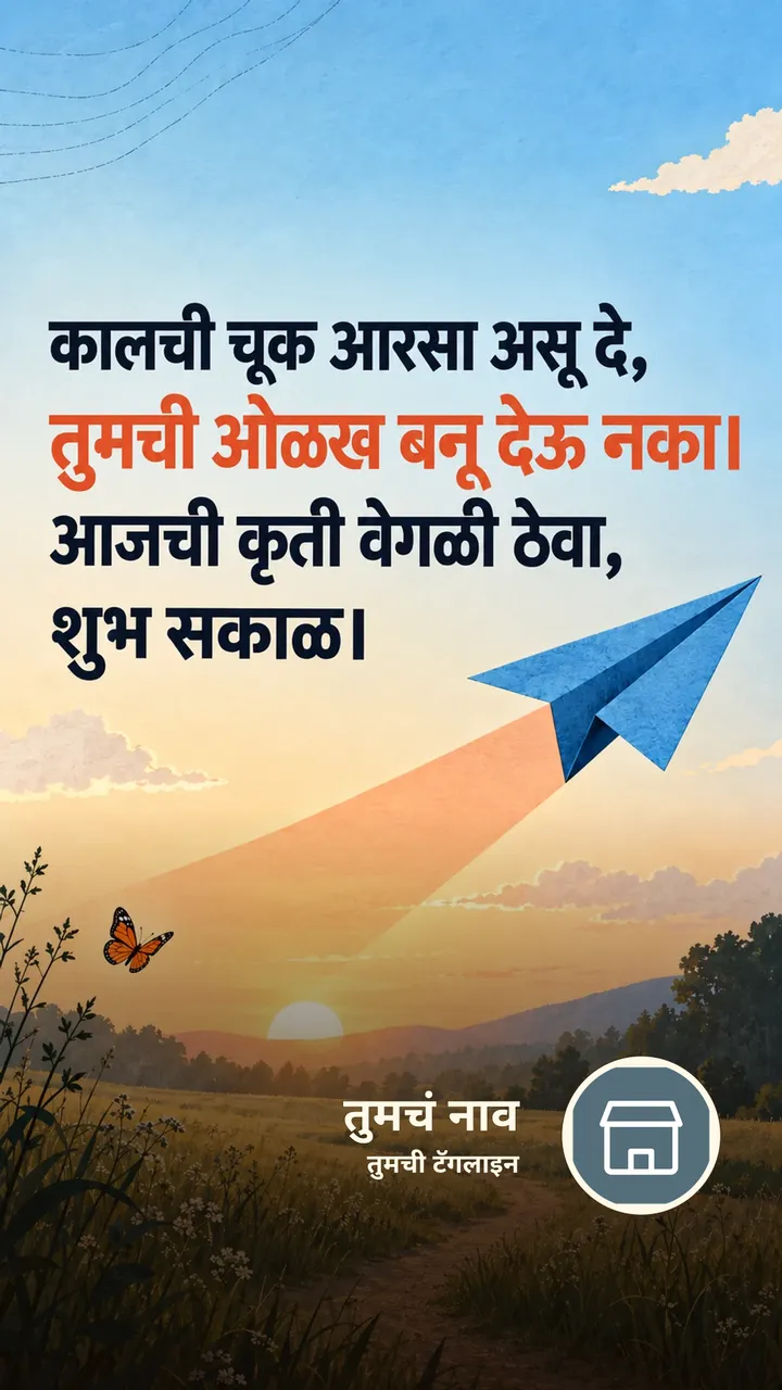 कालची चूक आरसा असू दे, - Shubh Sakal Image, सूर्योदय, निसर्ग, फुलपाखरू