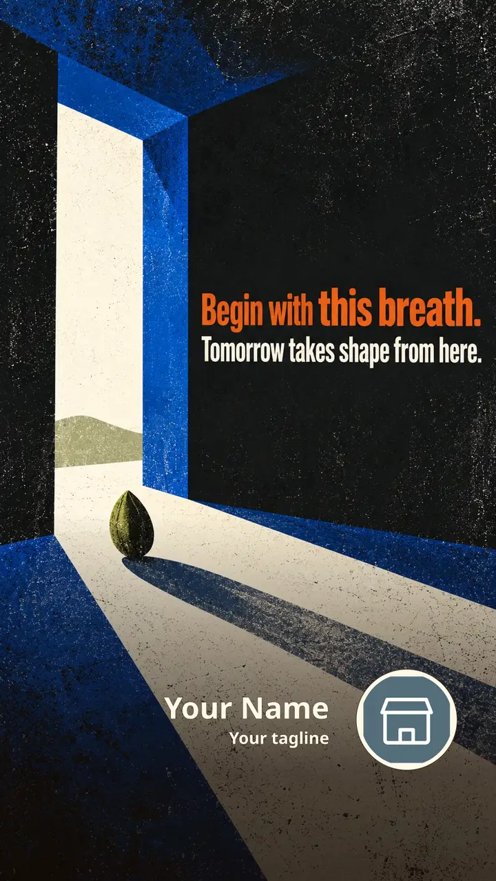 Begin with this breath. - Quote Image