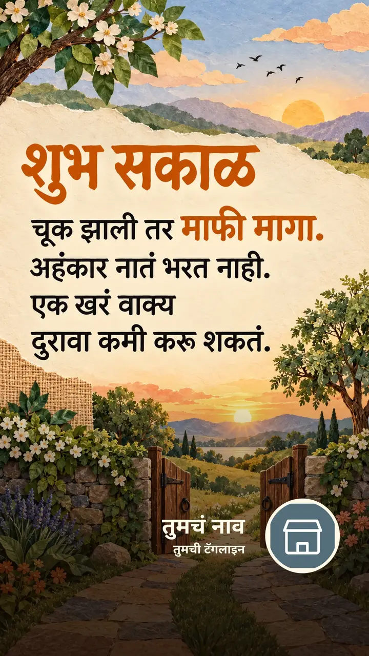 शुभ सकाळ - चूक झाली तर माफी मागा. - Shubh Sakal Image, निसर्ग, जोडपं