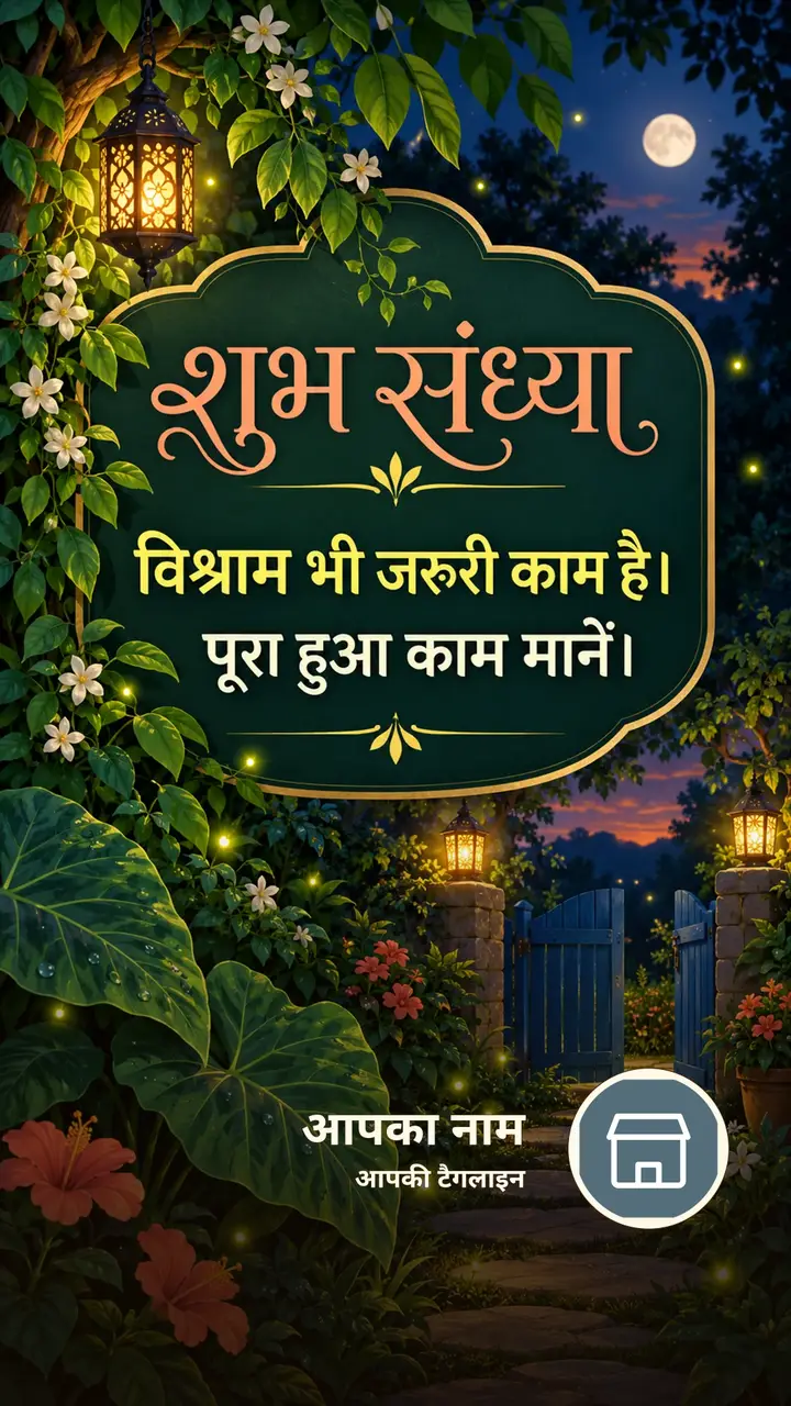 शुभ संध्या - विश्राम भी जरूरी काम है। - पूरा हुआ काम - Sandhya Image