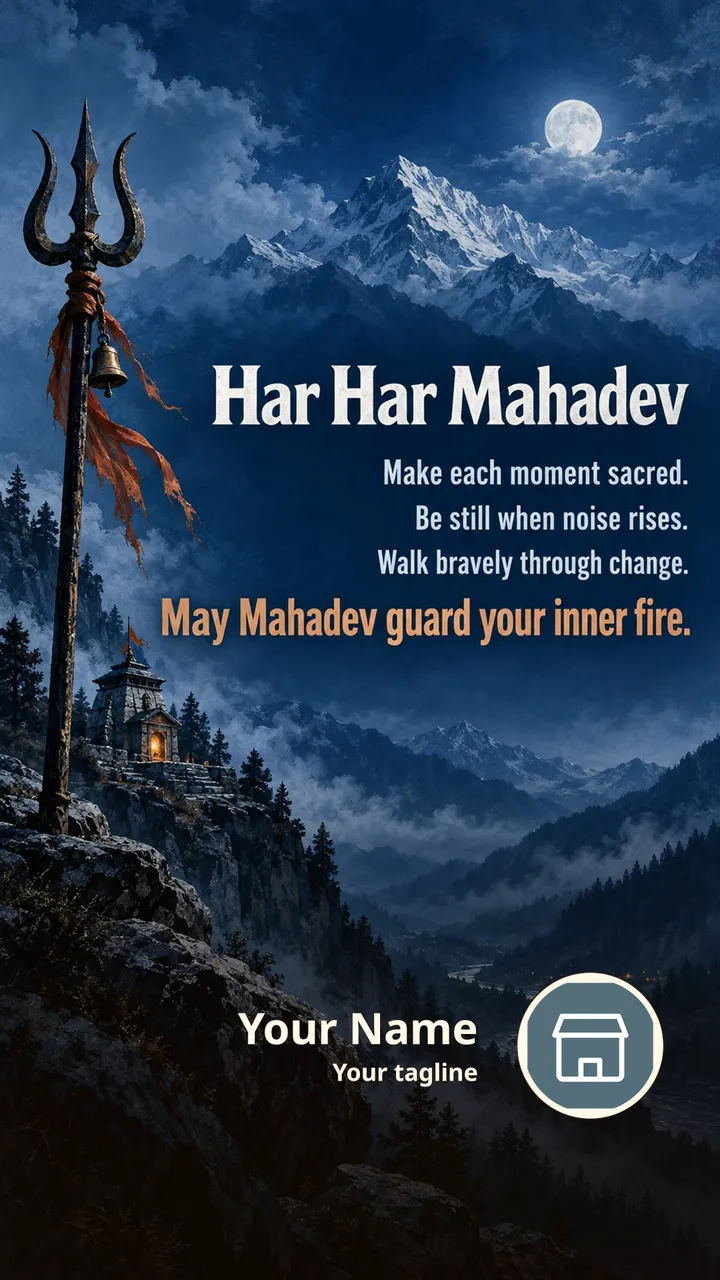 Har Har Mahadev - Make each moment sacred. - Devotional Image, Mountains, Sky, Shiva