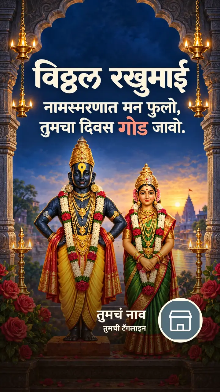 विठ्ठल रखुमाई - नामस्मरणात मन फुलो, - Bhakti Image, फुलं, गुलाब, विठ्ठल