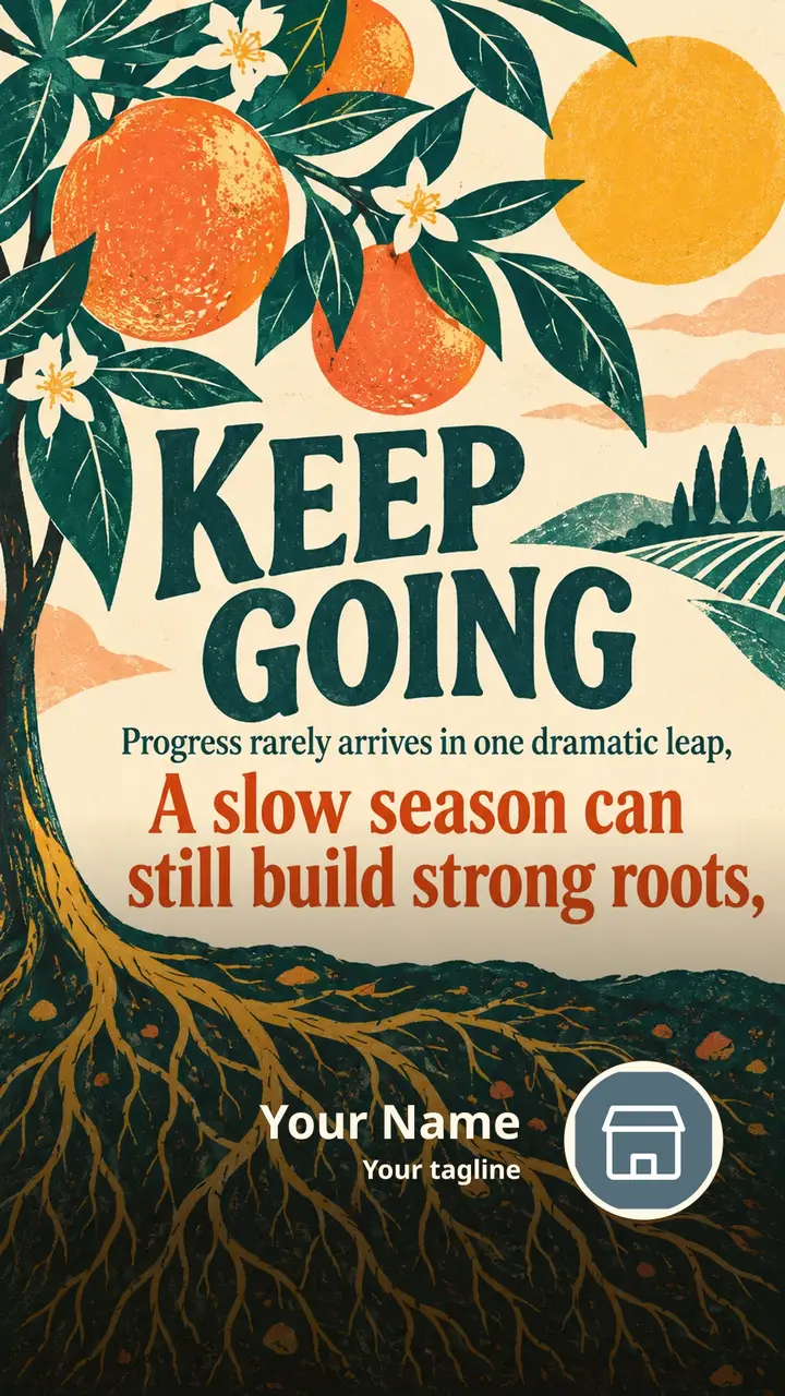 KEEP GOING - Progress rarely arrives in one dramatic leap, - A slow - Motivational Image, Nature, Mountains