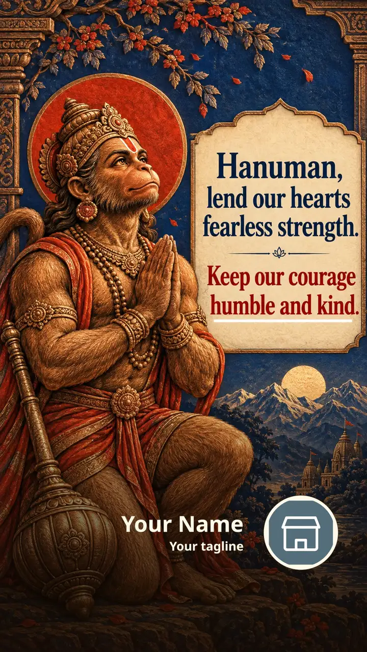 Hanuman, lend our hearts fearless - Devotional Image, Hanuman