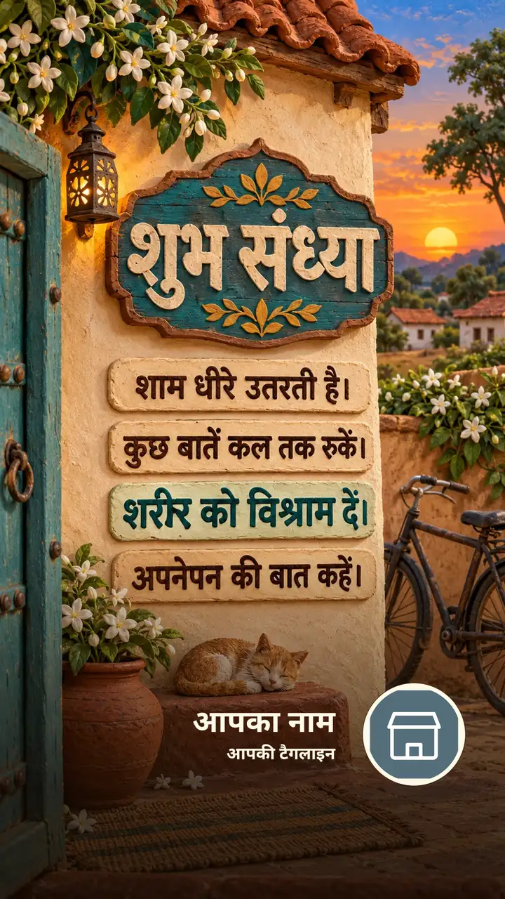 शुभ संध्या - शाम धीरे उतरती है। - कुछ बातें कल तक रुकें। - Sandhya Image