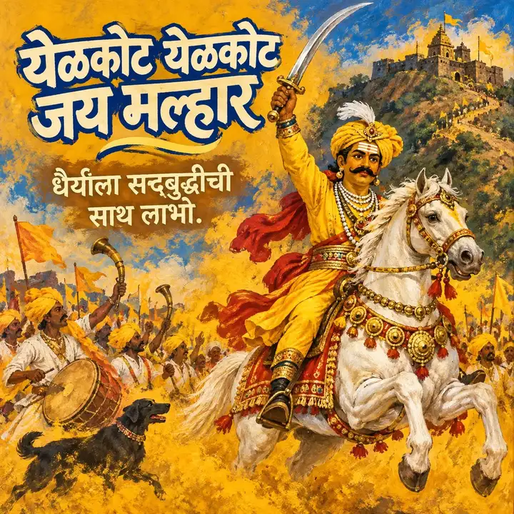 येळकोट येळकोट जय मल्हार - धैर्याला सद्बुद्धीची साथ लाभो. - Bhakti Image, खंडोबा