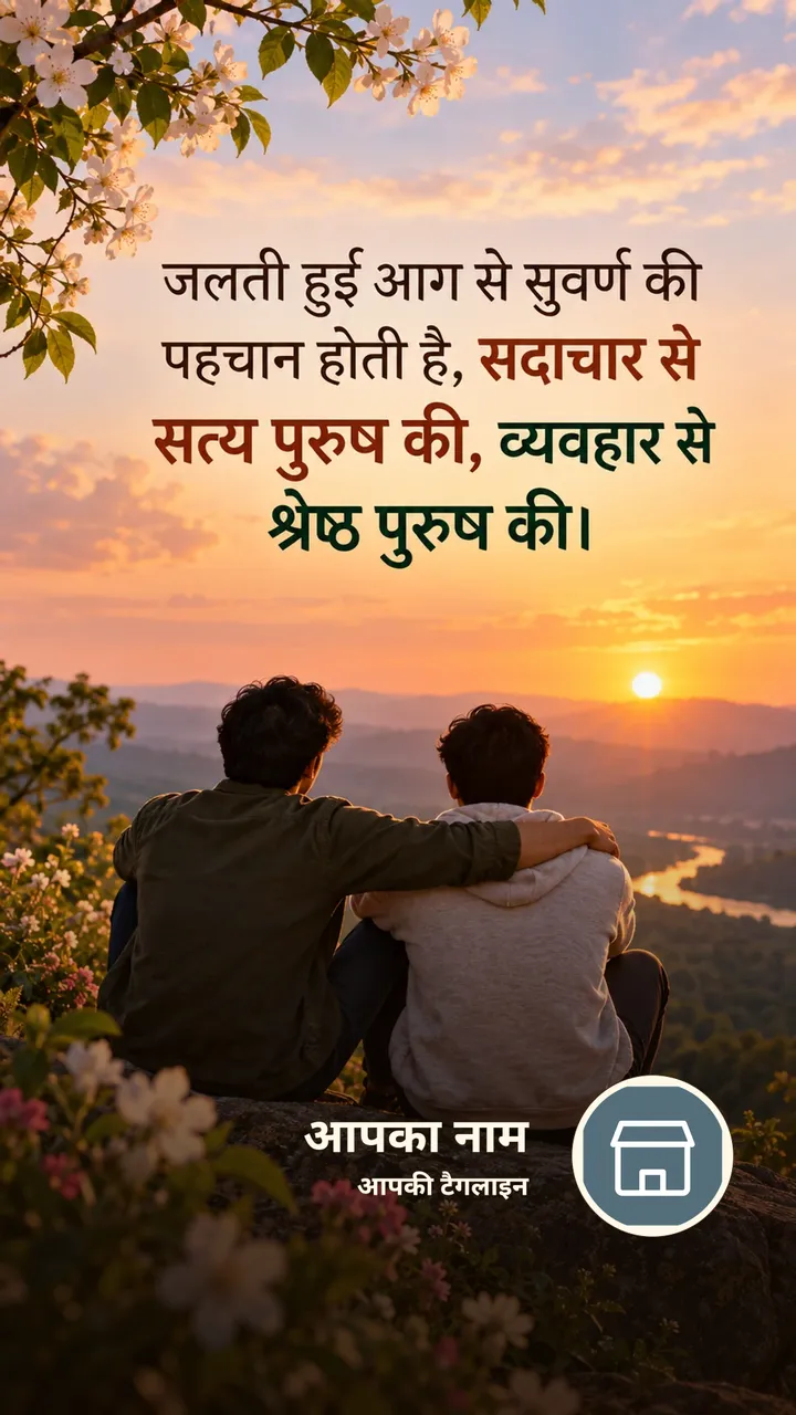 जलती हुई आग से सुवर्ण की - Suvichar Image, फूल, दोस्त