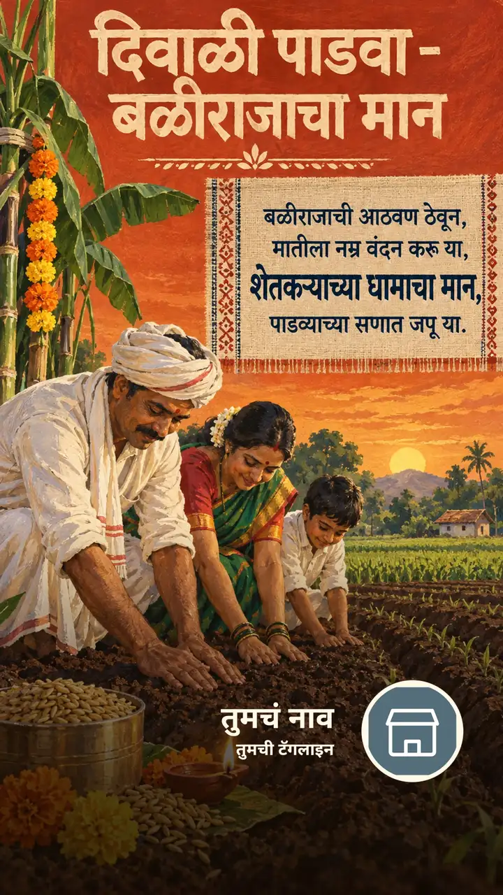 दिवाळी पाडवा - बळीराजाचा मान - Festival Image, फुलं, निसर्ग, दिवा, गाव